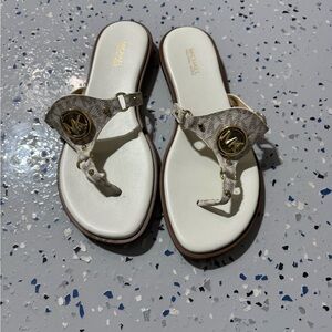 Michael Kors Gold and Cream Sandals